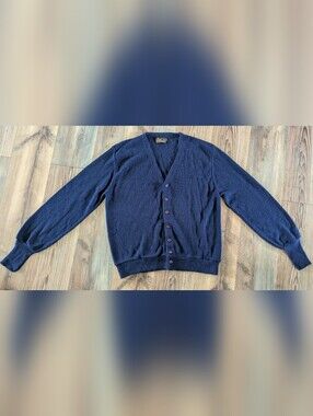 The JCPenney Sweater Navy Blue V-Neck Button Front Long Sleeve Cardigan XL